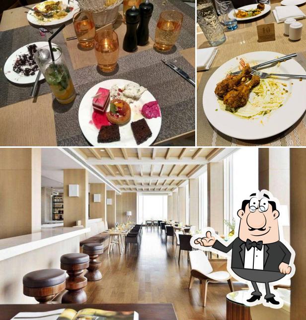 The restaurant's interior and dining table