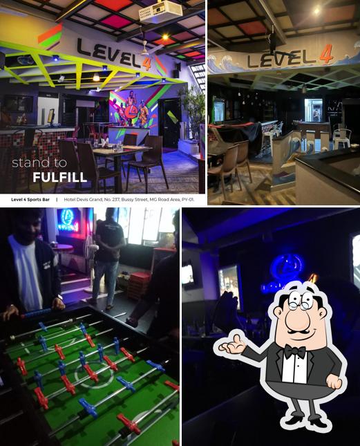Check out how Level 4 Sports Bar Rooftop Pub Best Pub in Pondicherry looks inside