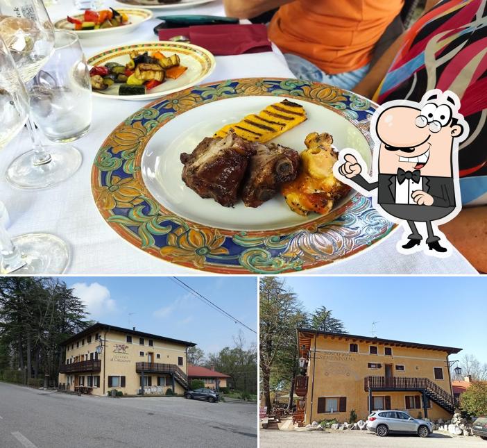 La immagine di esterno e cibo da Locanda al Cacciatore