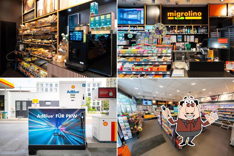 Questa è la immagine che mostra la cibo e interni di Shell