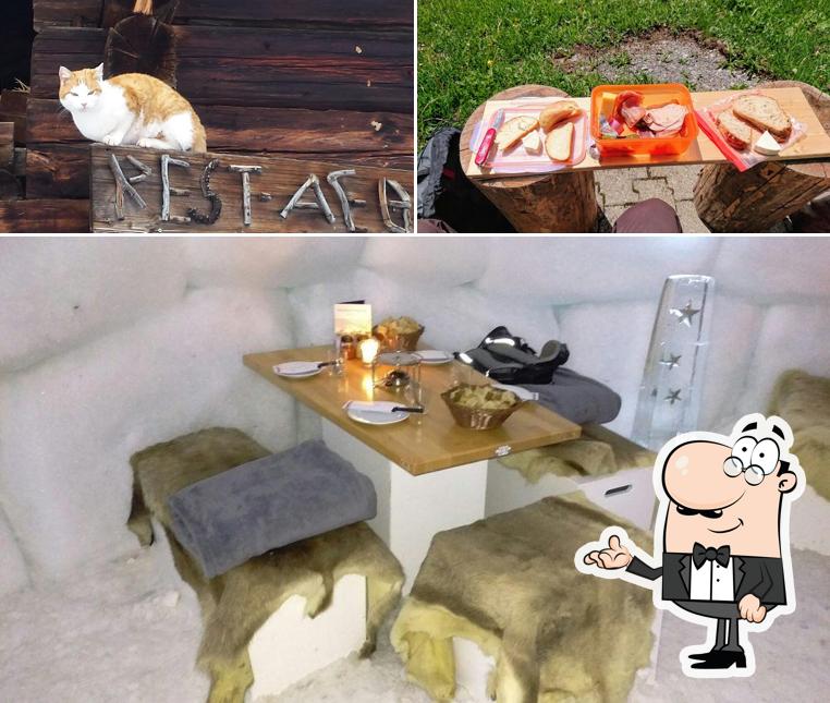 Dai un’occhiata alla immagine che presenta la interni e cibo di Fondue Igloo Engstligenalp