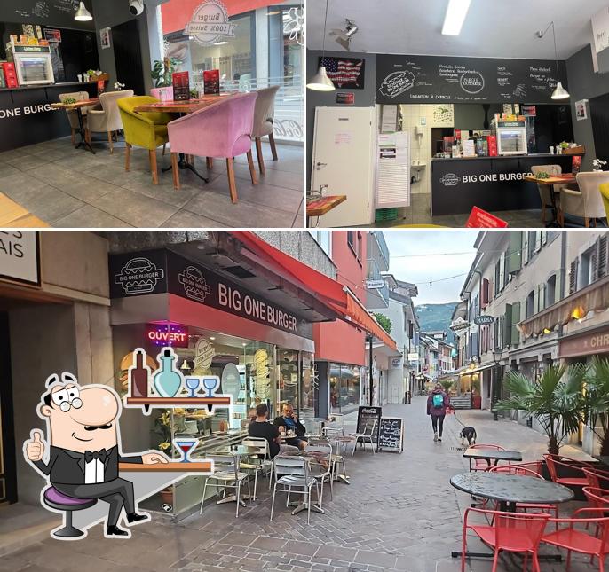 Gli interni di Big One burger Aigle