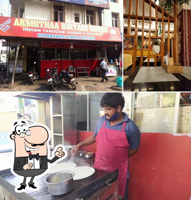 Take a seat at one of the tables at Sri Akshithaa Biryani mahal