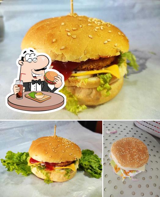 Try out a burger at Pizza Heaven