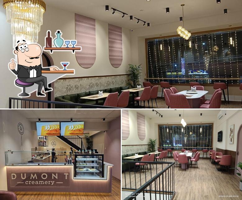 Take a seat at one of the tables at Dumont Creamery