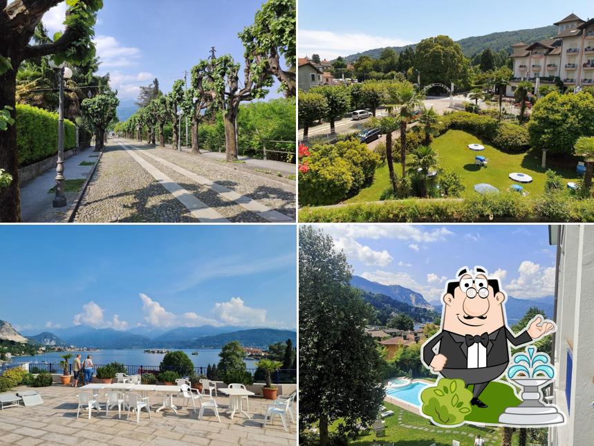 Puoi goderti l'aria fresca da seduto all'esterno di Hotel Royal Stresa