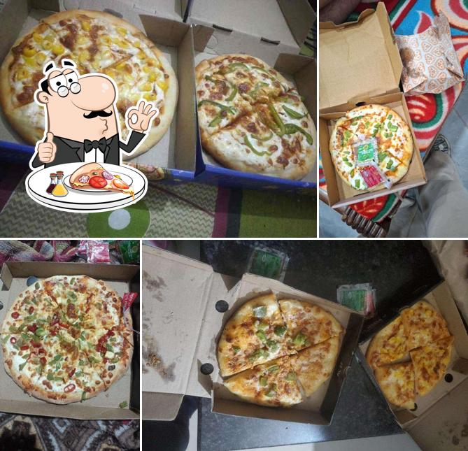 At pizza place, you can order pizza