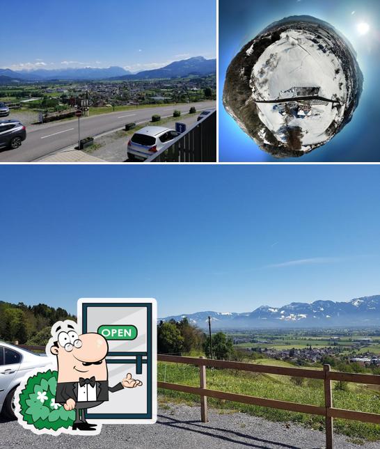 Goditi la vista dall'area esterna di Gaststube Fernsicht