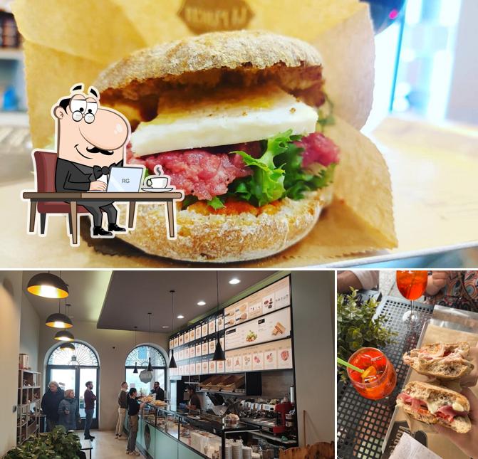 Questa è la foto che presenta la interni e cibo di La Farcia Como