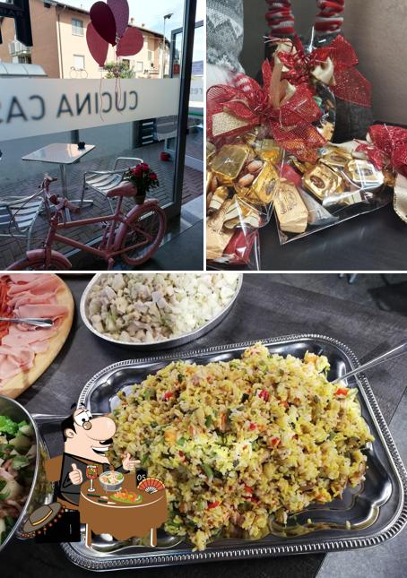 La cibo e esterno del ristorante