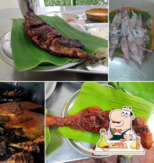 Pick various seafood items available at Hotel Ruchie