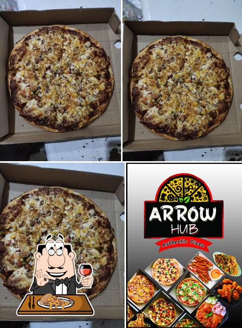 Get pizza at Arrow Hub (Authentic pizza)