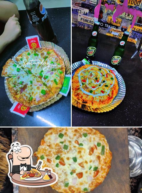 Try out pizza at JUST ENJOY FOOD ZONE