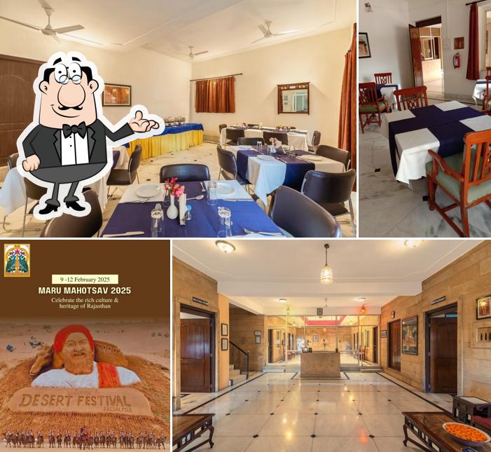 Take a seat at one of the tables at WelcomHeritage Kalyan Bhawan