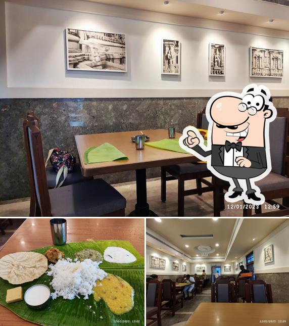 Among different things one can find interior and food at The Tanjore Restaurant