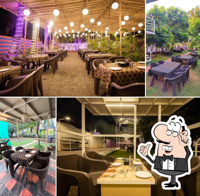 The interior of The Machan's Nature's Bliss Veg / Non-Veg Restaurant in Nashik Famous restaurants in Nashik