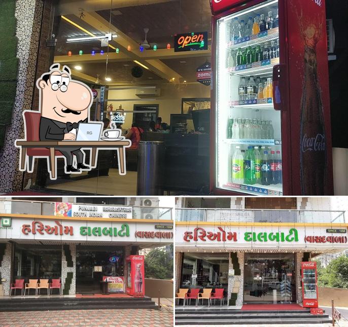 The interior of Hari Om Dalbati