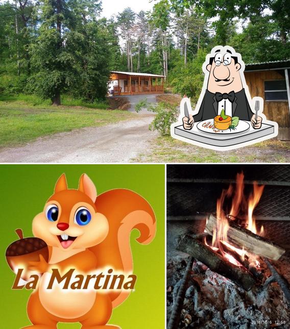 Dai un’occhiata alla immagine che presenta la cibo e esterno di Camping La Martina e Bar Osteria nel Bosco