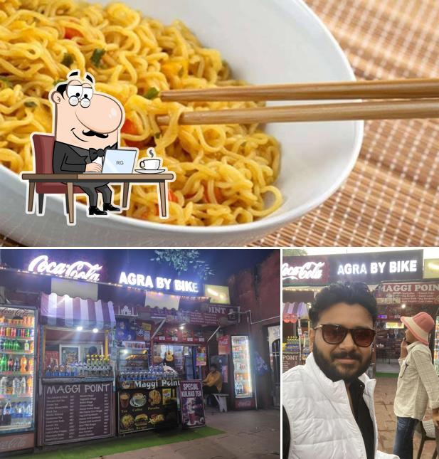 The image of interior and food at Maggi Point Near Taj Mahal