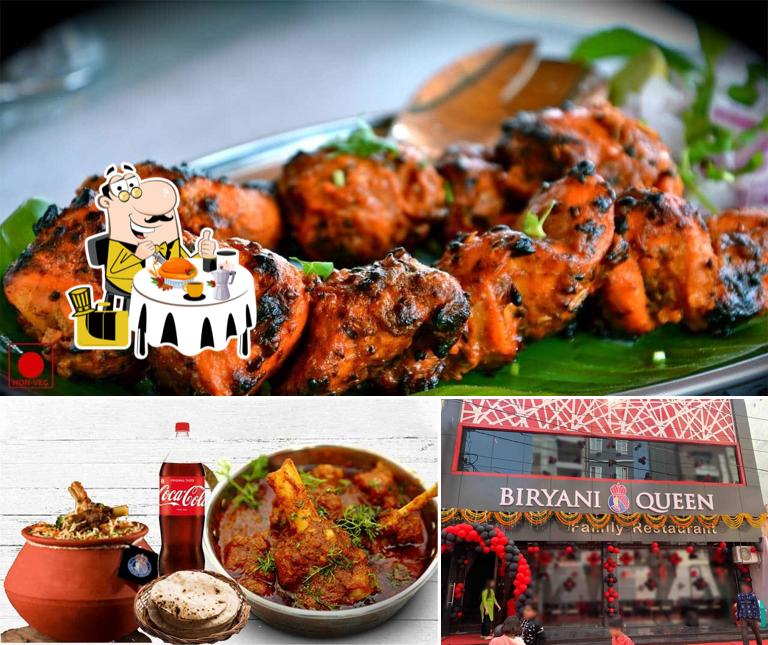 This is the image showing food and exterior at Biryani Queen