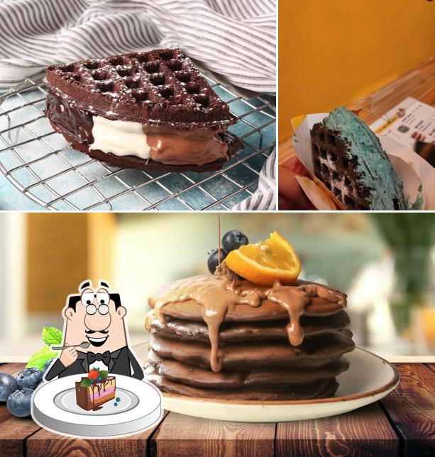 Chocolate cake at The Belgian Waffle Co