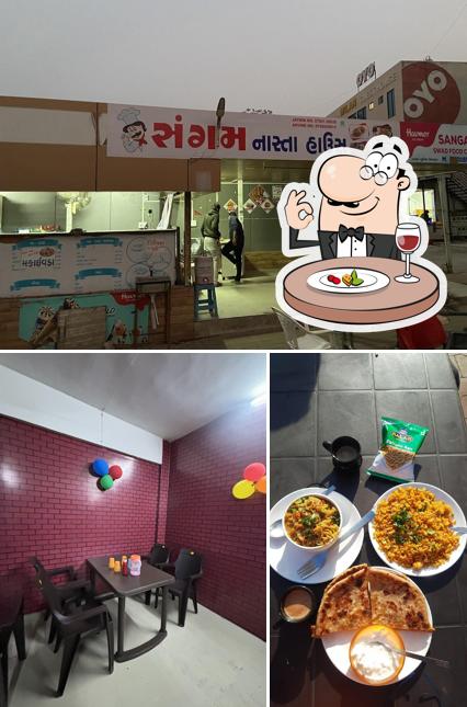 Take a look at the image displaying food and interior at Sangam Restaurant