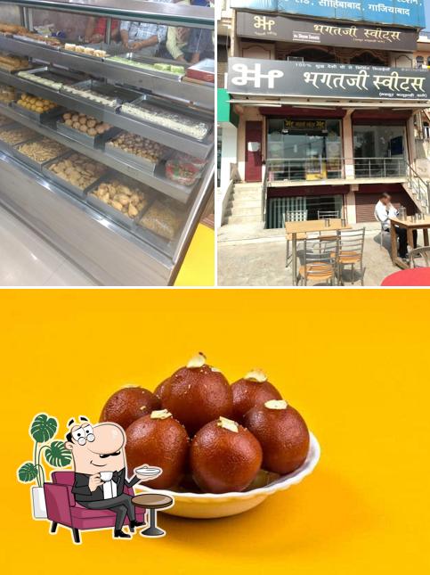 The interior of Bhagat Ji Sweets