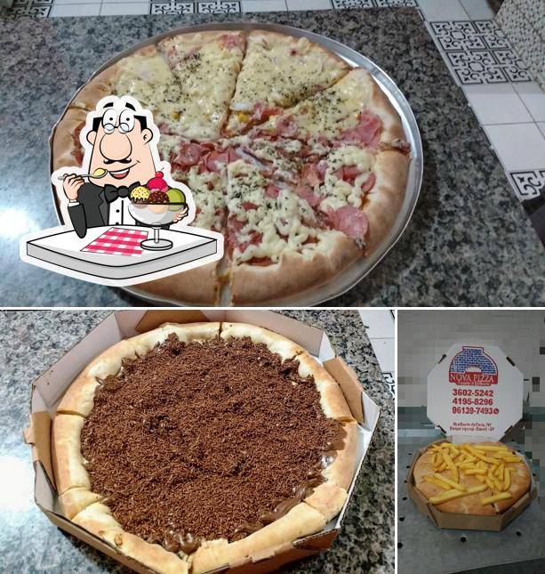 Pizzaria e Esfiharia Nova Pizza oferece uma seleção de pratos doces
