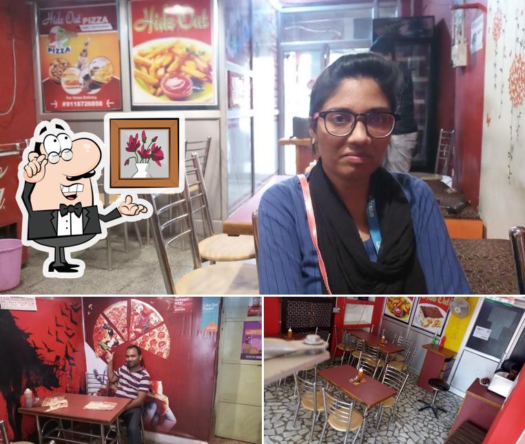 The interior of Hide Out pizza