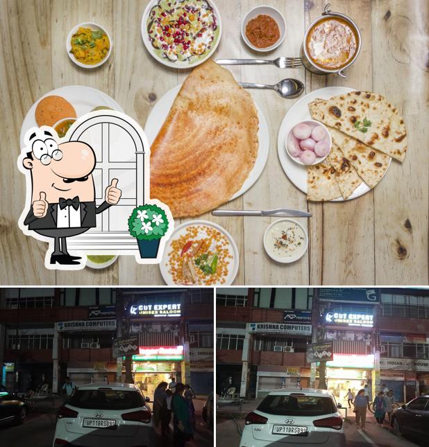 The picture of Sagar Ratna’s exterior and food