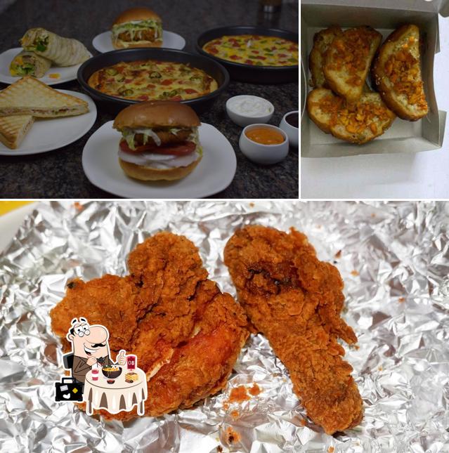 Food at Cheezy Pizza's & Burgers