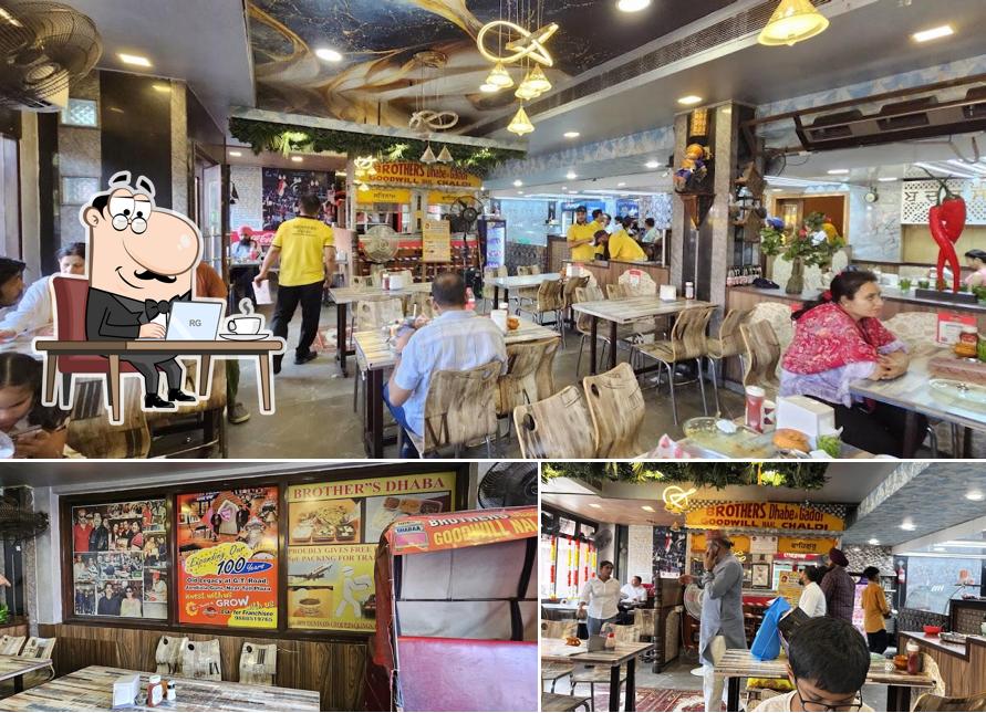 Take a seat at one of the tables at Brothers Dhaba