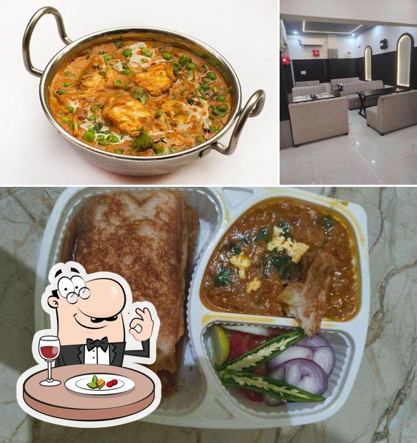 Among different things one can find food and interior at The food bazaar veg restaurant