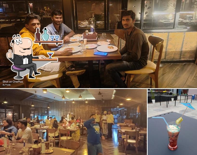This is the photo showing interior and beverage at Atithi Restaurant & Banquets