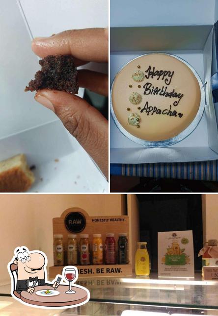 Take a look at the image showing food and beer at Pandhal Cake Shop