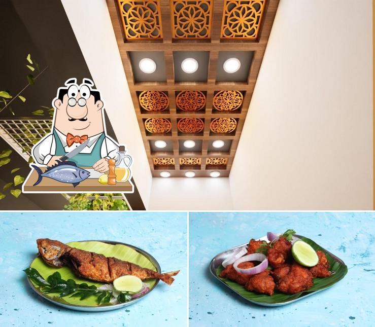 Grilled salmon at Kongu Vilasam