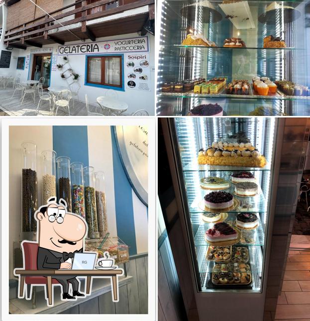 Gli interni di gelateria La Rosa dei Venti