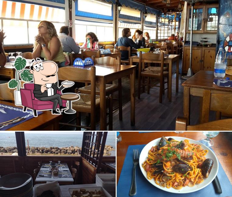 La interni e cibo del ristorante