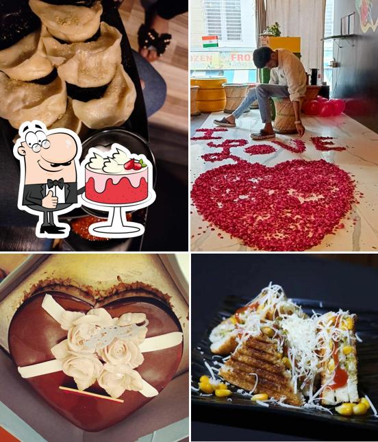 Red velvet cake at Cafe crush Room