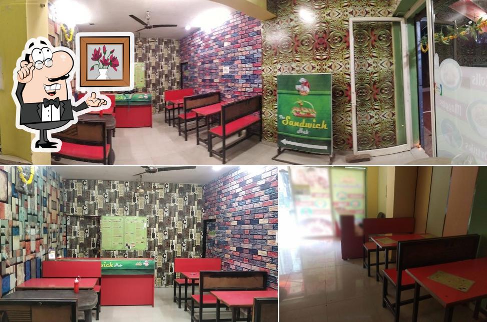 Take a seat at one of the tables at THE sandwich hub