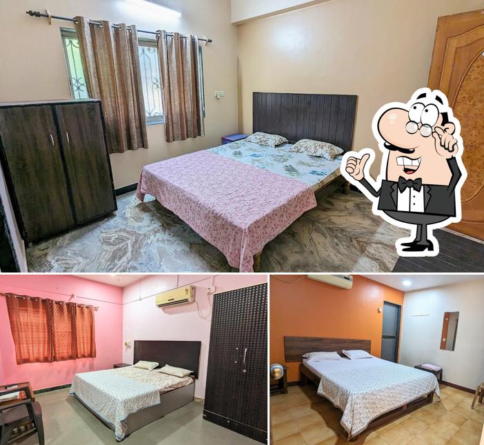 Take a seat at one of the tables at Annapurna Stay Inn