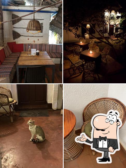 Take a seat at one of the tables at InDa Hotel