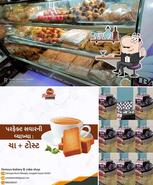 Among various things one can find interior and beverage at Famous bakery & live cake shop