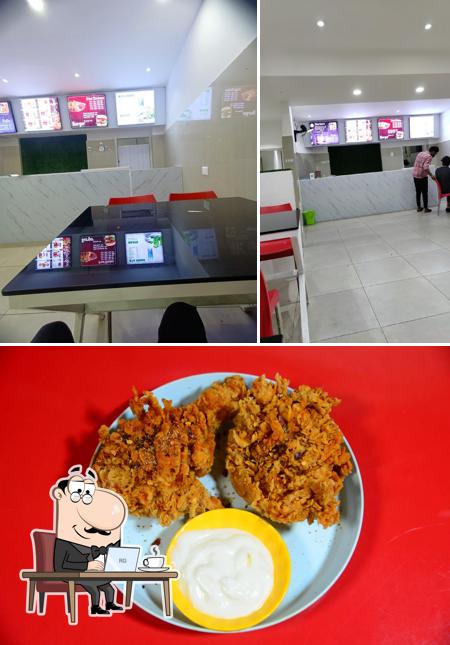 The image of Red Cock Fried Chicken’s interior and food