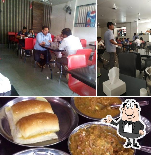 Among different things one can find interior and food at Jaishree Pavbhaji