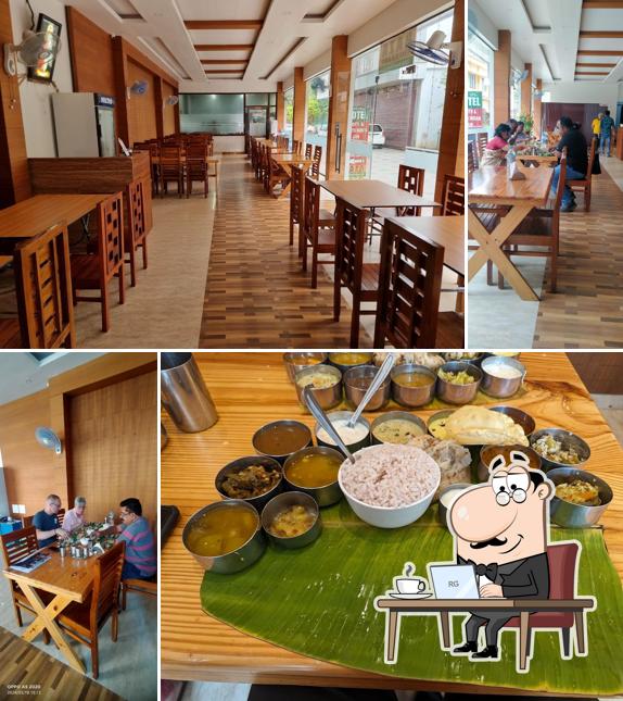 Take a seat at one of the tables at RAZA THEKKADY