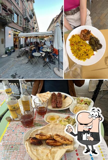 La interni e cibo del ristorante