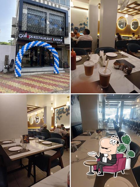 The interior of Gallops Restaurant Eateria