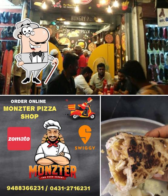 The exterior of MONZTER PIZZA SHOP