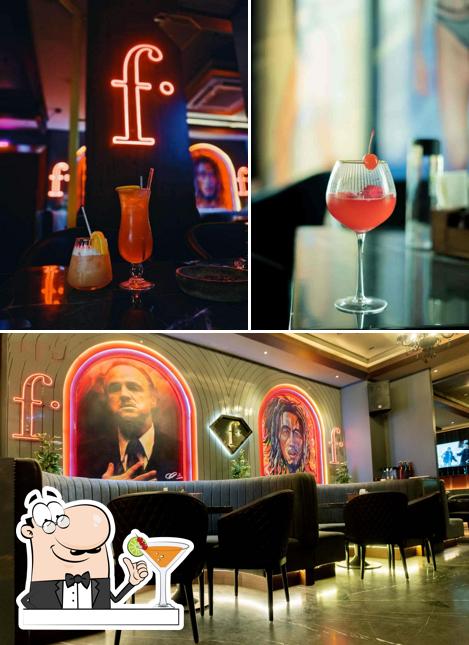 The picture of drink and interior at FTV Bar & Lounge